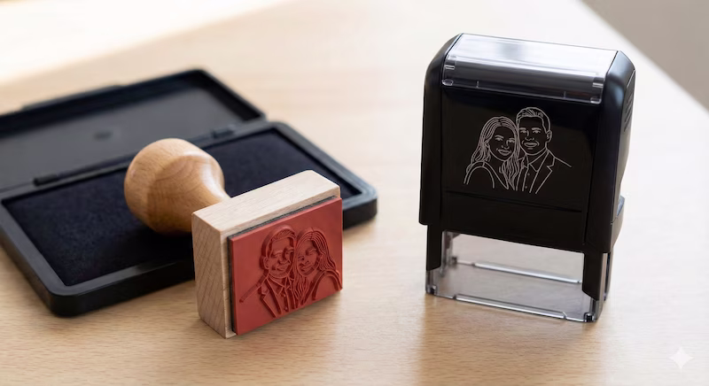Custom Portrait Stamp Maker for Wedding