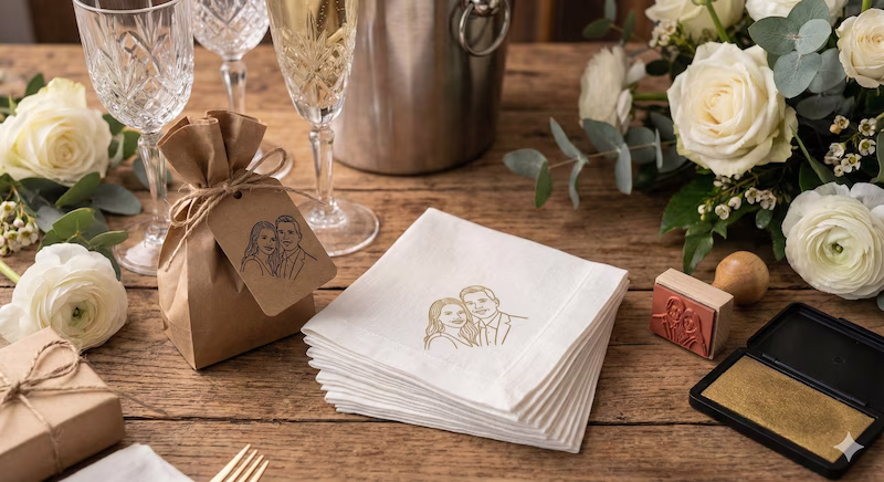 Custom Portrait Stamp Maker for Wedding